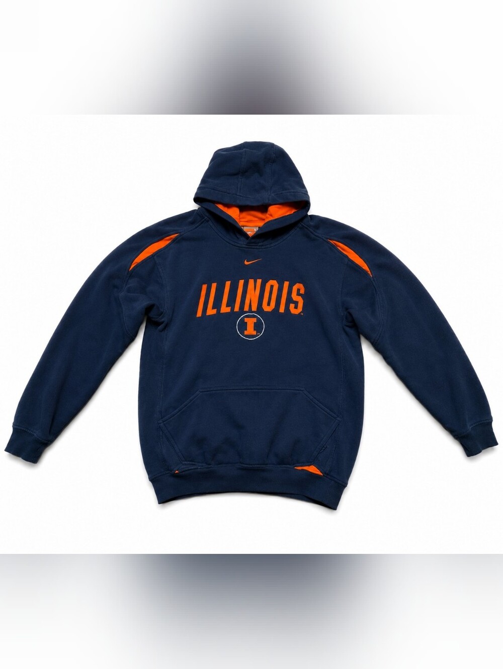 Nike Illinois Fighting Illini Hoodie Youth Large Navy Orange Pullover